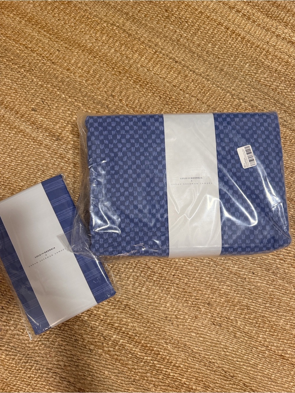 Lulu and Georgia Navy Geo Weave Bedding Set